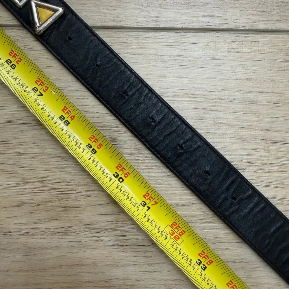 Leatherock San Diego Vintage 90s Black Leather Hipster Grunge Stud Belt